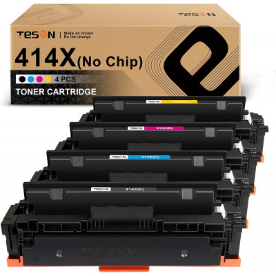414X [NO CHIP][Need DIY] TESEN Compatible Toner Cartridge Replacement 4 Color